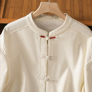 Buddha Stones Winter Frog-button Long Sleeve Cotton Fleece Lined Women's Thermal Jacket With Pockets - image 4