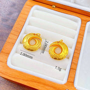 Buddha Stones 24k Gold Plated Brass Peace Buckle Black Rope Auspicious Necklace Pendant - image 4