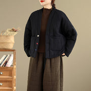 Buddha Stones Winter Long Sleeve Cotton Fleece Lined Women's Thermal Jacket With Pockets - image 6