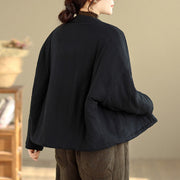Buddha Stones Winter Long Sleeve Cotton Women's Thermal Jacket With Pockets - image 3