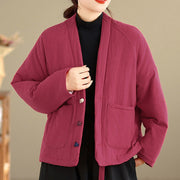 Buddha Stones Winter Long Sleeve Cotton Fleece Lined Women's Thermal Jacket With Pockets - image 10