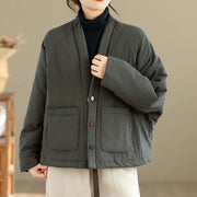 Buddha Stones Winter Long Sleeve Cotton Fleece Lined Women's Thermal Jacket With Pockets - CadetBlue - US14，UK/AU18，EU46 (2XL) - image 14