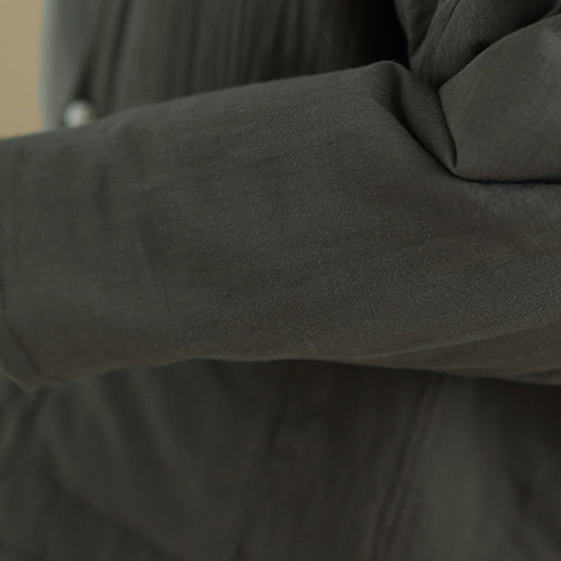 Buddha Stones Winter Long Sleeve Cotton Fleece Lined Women's Thermal Jacket With Pockets - image 23