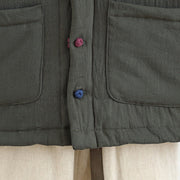 Buddha Stones Winter Long Sleeve Cotton Fleece Lined Women's Thermal Jacket With Pockets - image 23