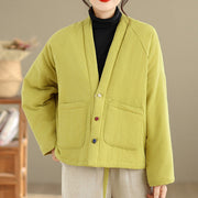 Buddha Stones Winter Long Sleeve Cotton Fleece Lined Women's Thermal Jacket With Pockets - image 27