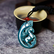 Buddha Stones Year Of The Horse Jade Luck Necklace Pendants - Jade - image 0