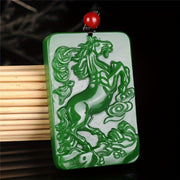 Buddha Stones Year Of The Horse Jade Abundance  Necklace Pendants - Jade - image 0