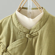 Buddha Stones Frog-button Fleece Lined Women's Cotton Coat With Pockets - image 4