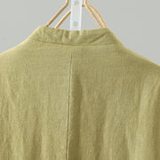 Buddha Stones Winter Frog-button Mid-length Women's Cotton Coat With Pockets - image 4