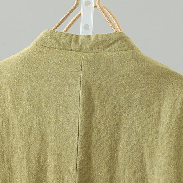 Buddha Stones Frog-button Fleece Lined Women's Cotton Coat With Pockets - image 5