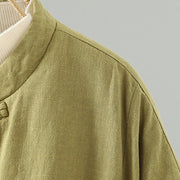 Buddha Stones Winter Frog-button Mid-length Women's Cotton Coat With Pockets - image 5