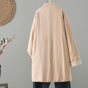 Buddha Stones Winter Frog-button Mid-length Women's Cotton Coat With Pockets - image 14