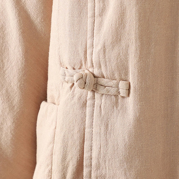 Buddha Stones Frog-button Fleece Lined Women's Cotton Coat With Pockets - image 19