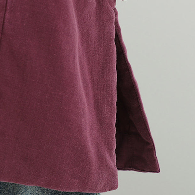 Buddha Stones Frog-button Fleece Lined Women's Cotton Coat With Pockets - image 31