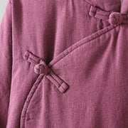 Buddha Stones Winter Frog-button Mid-length Women's Cotton Coat With Pockets - image 28