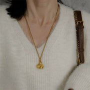 Buddha Stones 24k Gold Plated Brass Elephant Charm Strength Rope Necklace Pendant - image 7