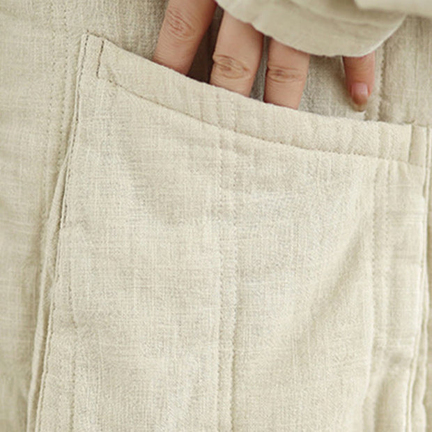 Buddha Stones Winter Solid Long Sleeve Cotton Fleece Lined Women's Thermal Jacket With Pockets - image 11