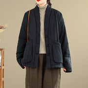 Buddha Stones Winter Solid Long Sleeve Cotton Fleece Lined Women's Thermal Jacket With Pockets - image 18