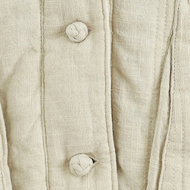 Buddha Stones Winter Solid Long Sleeve Cotton Women's Thermal Jacket With Pockets - image 12