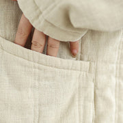 Buddha Stones Winter Solid Long Sleeve Cotton Fleece Lined Women's Thermal Jacket With Pockets - image 12