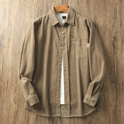 Buddha Stones Lapel Solid Color Men's Long Sleeve Cotton Thickened Jacket With Pockets - Peru - US/UK/AU40，EU50 (2XL) - image 0