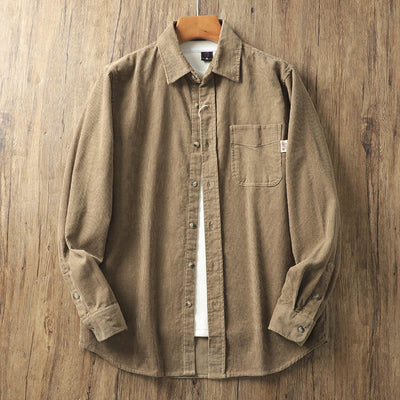 Buddha Stones Lapel Solid Color Men's Long Sleeve Cotton Thickened Jacket With Pockets - Peru - US/UK/AU40，EU50 (2XL) - image 0