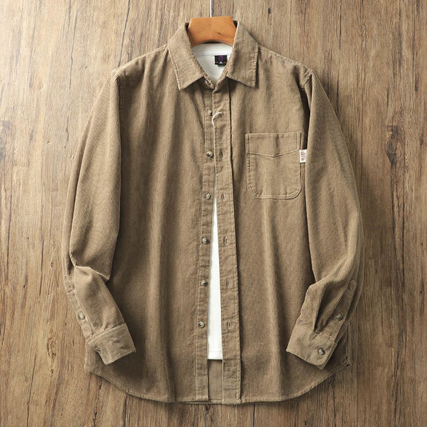 Buddha Stones Lapel Solid Color Men's Long Sleeve Cotton Thickened Jacket With Pockets - Peru - US/UK/AU40，EU50 (2XL) - image 0