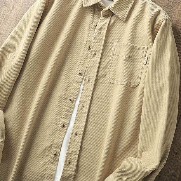 Buddha Stones Lapel Solid Color Men's Long Sleeve Cotton Thickened Jacket With Pockets - image 3