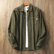 Buddha Stones Lapel Solid Color Men's Long Sleeve Cotton Thickened Jacket With Pockets - DarkOliveGreen - US/UK/AU40，EU50 (2XL) - image 14