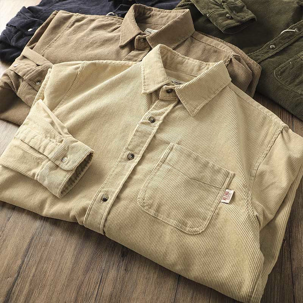 Buddha Stones Lapel Solid Color Men's Long Sleeve Cotton Thickened Jacket With Pockets - image 17