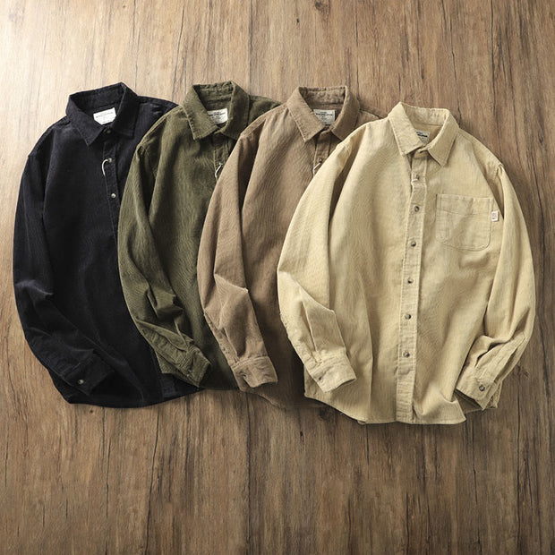 Buddha Stones Lapel Solid Color Men's Long Sleeve Cotton Thickened Jacket With Pockets - image 19