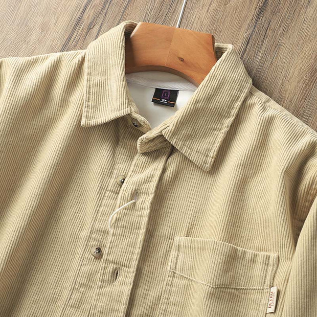 Buddha Stones Lapel Solid Color Men's Long Sleeve Cotton Thickened Jacket With Pockets - image 5