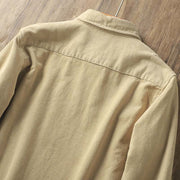 Buddha Stones Lapel Solid Color Men's Long Sleeve Cotton Thickened Jacket With Pockets - image 10
