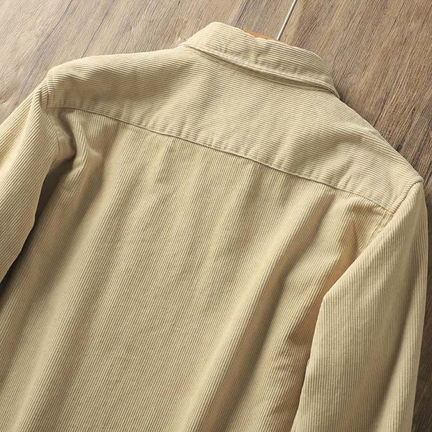 Buddha Stones Lapel Solid Color Men's Long Sleeve Cotton Thickened Jacket With Pockets - image 10
