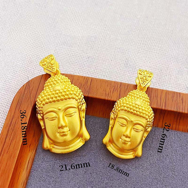 Buddha Stones 24k Gold Plated Brass Buddha Symbol Braided Cord Serenity Necklace Pendant - image 2