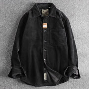 Buddha Stones Solid Color Single Breasted Buttons Men's Long Sleeve Thickened Jacket With Pockets - Black - US/UK/AU44，EU54 (4XL) - image 13