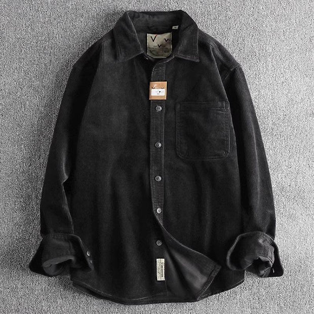 Buddha Stones Solid Color Single Breasted Buttons Men's Long Sleeve Thickened Jacket With Pockets - Black - US/UK/AU44，EU54 (4XL) - image 13