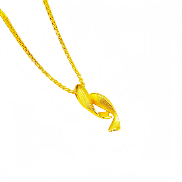 Buddha Stones Double Fish 24k Gold Plated Brass Chain Necklace Pendant - image 4