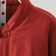 Buddha Stones Winter Solid Flower Long Sleeve Cotton Women's Thermal Jacket - image 3