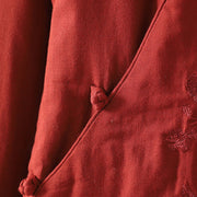 Buddha Stones Winter Solid Flower Long Sleeve Cotton Women's Thermal Jacket - image 4