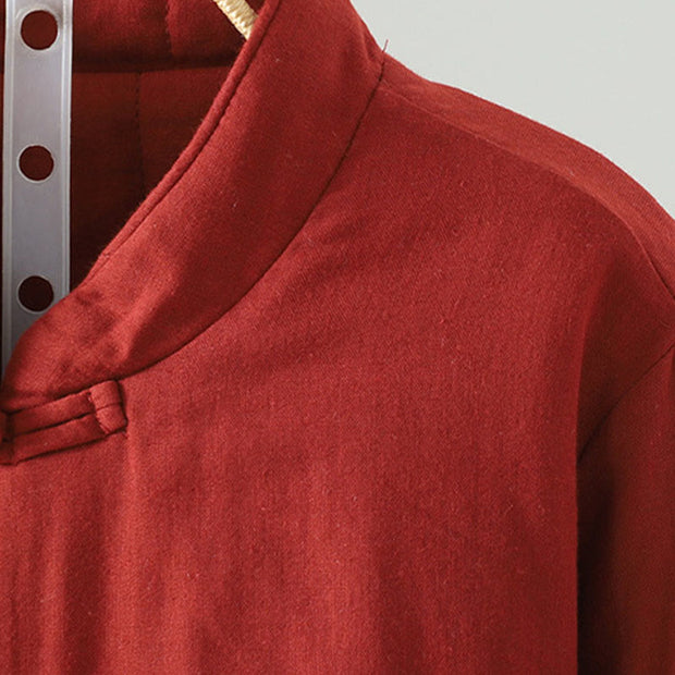 Buddha Stones Winter Solid Flower Long Sleeve Cotton Women's Thermal Jacket - image 3