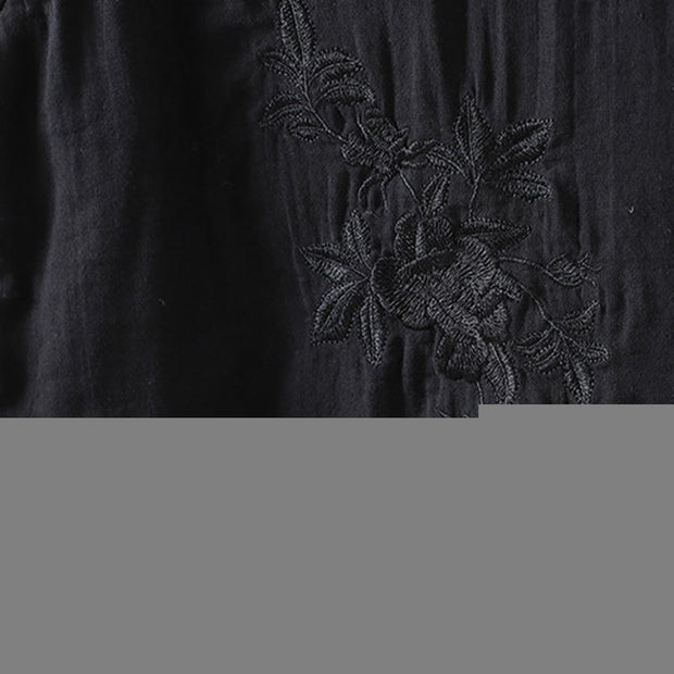 Buddha Stones Winter Solid Flower Long Sleeve Cotton Women's Thermal Jacket - image 17