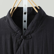 Buddha Stones Winter Solid Flower Long Sleeve Cotton Women's Thermal Jacket - image 15