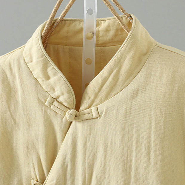 Buddha Stones Winter Solid Flower Long Sleeve Cotton Women's Thermal Jacket - image 21