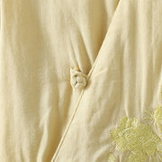 Buddha Stones Winter Solid Flower Long Sleeve Cotton Women's Thermal Jacket - image 24