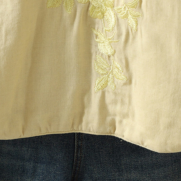 Buddha Stones Winter Solid Flower Long Sleeve Cotton Women's Thermal Jacket - image 26