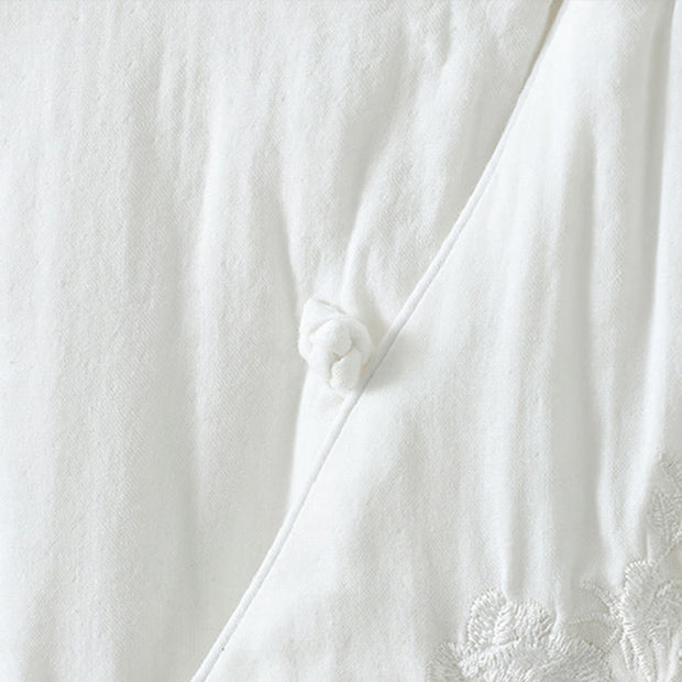 Buddha Stones Winter Solid Flower Long Sleeve Cotton Women's Thermal Jacket - image 35