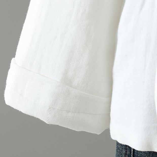 Buddha Stones Winter Solid Flower Long Sleeve Cotton Women's Thermal Jacket - image 38