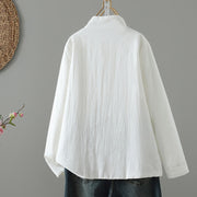 Buddha Stones Winter Solid Flower Long Sleeve Cotton Women's Thermal Jacket - image 31