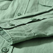 Buddha Stones Crew Neck Solid Color Men's Long Sleeve Cotton Thickened Jacket With Pockets - image 8